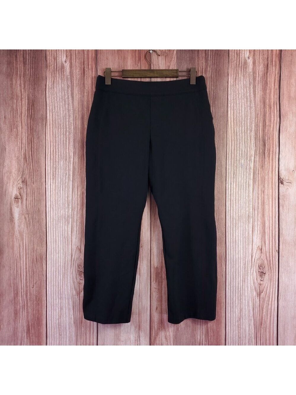 Spanx Womens XL Petite Perfect Fit Petite Ponte Slim Straight Pants Black 20254Q